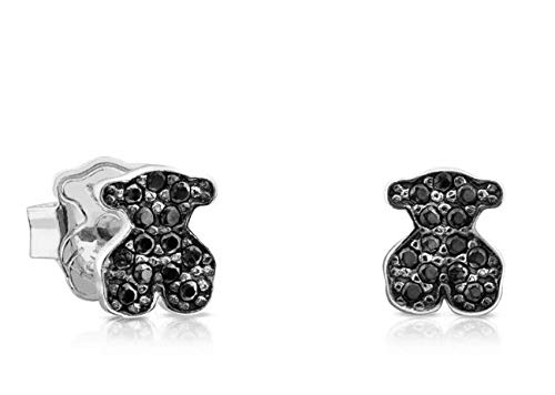 TOUS Motif - Pendientes de plata de primera ley con espinela. Motivo: 7,5 cm. Cierre presión.