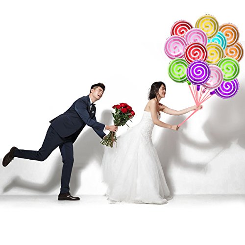 TOYMYTOY 21pcs Lollipop fijados globos dulces de la hoja del caramelo para la decoración del banquete de boda del cumpleaños
