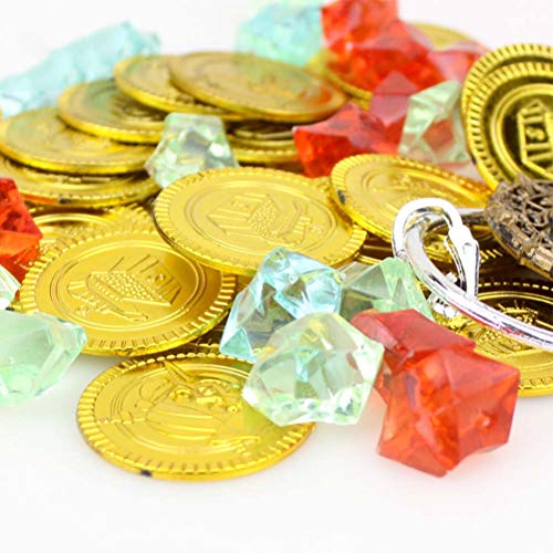Toyvian 60 unids Disfraz de Pirata máscara de Ojos para niños Artículos para cumpleaños Supplies Decoraciones Piratas Monedas Falsas Cosas de Pirata para niños Fiesta Infantil