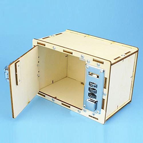 Toyvian Kits de Modelo DIY Caja de contraseña mecánica Caja de Rompecabezas 3D Educación e ingeniería Alcancía para niños