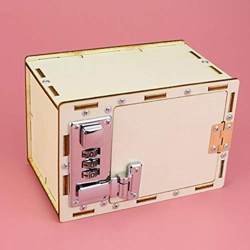 Toyvian Kits de Modelo DIY Caja de contraseña mecánica Caja de Rompecabezas 3D Educación e ingeniería Alcancía para niños