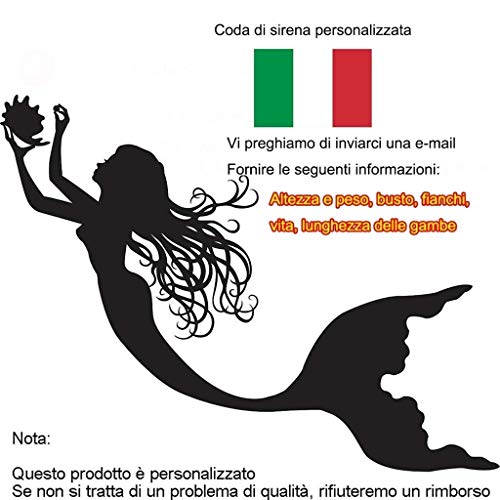 Traje De Bano Sirena Natación Traje De Baño para Niños ｜ Adulto Hombre ｜ Mujer Al Aire LibreNadar｜Vacaciones｜Fiesta｜Fotos，Cola De Sirena(Color:Sirena 5)