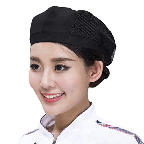 Transpirable restaurante chef boina camarero sombrero de cocina malla Cap para hombres mujeres panadería cocina restaurante cabeza cubierta de trabajo