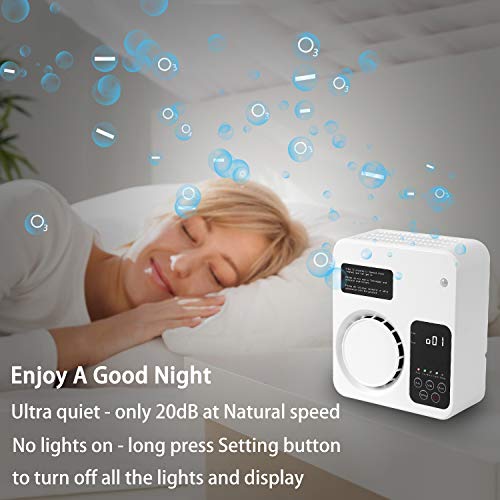 Trekoo - Purificador de aire para casa, ionizador de aire, generador de ozono, eliminador de olores para dormitorio, salón, aseo, oficina