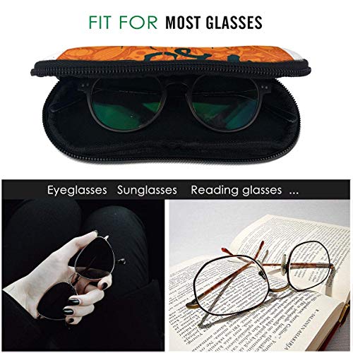 Trick or Treat Póster de Halloween con letras para gafas, estuche portable, estuche para gafas, estuche para gafas portátil con cerradura de llave