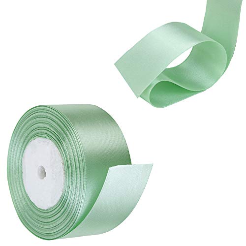 Trimming Shop Doble Cara Satén Poliéster Cinta para para Envolver Regalos Decoración Artesanía Arte Boda Celebración Cumpleaños - Verde Menta, 22mm x 22 Metres