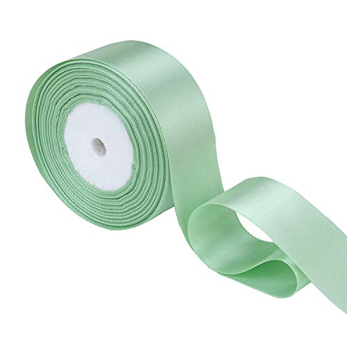 Trimming Shop Doble Cara Satén Poliéster Cinta para para Envolver Regalos Decoración Artesanía Arte Boda Celebración Cumpleaños - Verde Menta, 22mm x 22 Metres