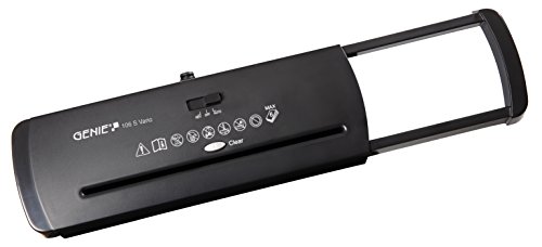 Trituradora de papel Genie 106 S Vario para cualquier papelera (hasta 6 hojas, corte en tiras), color negro