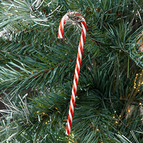 TRIXES 6X 15cm Bastones de Caramelo Retorcidos Rayas Rojas y Blancas Decoración de Navidad