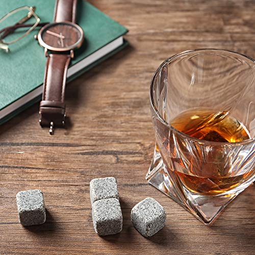 TRIXES 9 Piezas Calidad Granito - Whisky Piedras - Hielo Seco - Cubo Rocas - Regalo