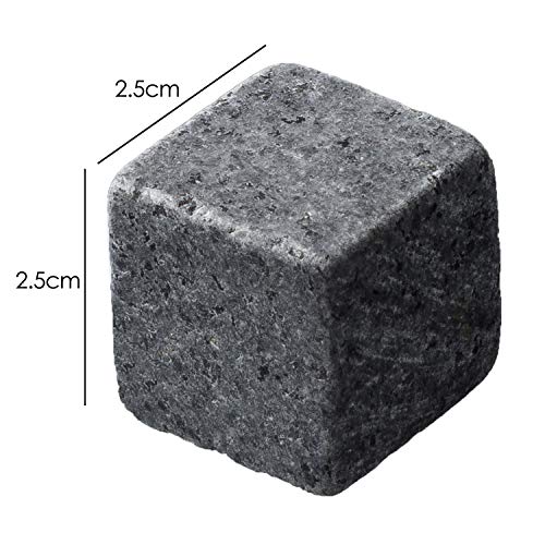 TRIXES 9 Piezas Calidad Granito - Whisky Piedras - Hielo Seco - Cubo Rocas - Regalo