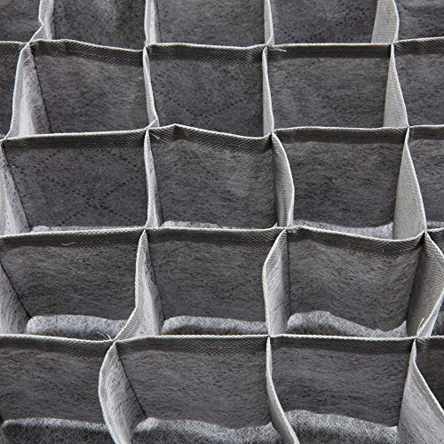 TRIXES Contenedor Subdividido para Cajones - 30 Compartimentos - en Tela - Caja para Guardar Calcetines, Corbatas, Ropa Interior - Organizador del Cajón