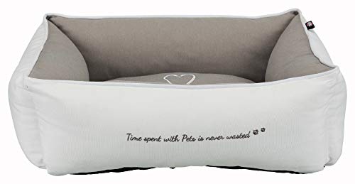 TRIXIE Cama Pet Home, 60 × 50 cm, Blanco-Gris topo, Perro