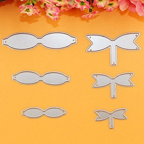 Troqueles de corte de Quanjucheer, Juego de 6 troqueles para hacer lazos, herramienta para manualidades, álbumes de recortes, álbumes de fotos, repujado decorativo, para cumpleaños 3.4cm plata