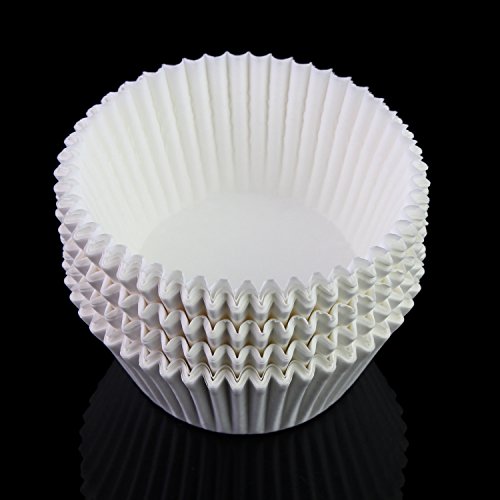TsunNee - Moldes para cupcakes, moldes de papel para hornear, moldes para magdalenas, 7 cm. blanco
