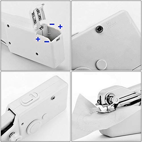 TTMOW Mini Máquina de Coser Portátil Herramienta Manual Portátil Herramienta de Puntada Rápida para Tela, Ropa o Tela de Niños