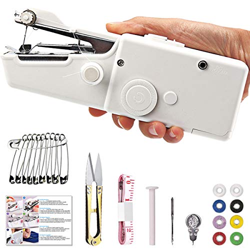 TTMOW Mini Máquina de Coser Portátil Herramienta Manual Portátil Herramienta de Puntada Rápida para Tela, Ropa o Tela de Niños