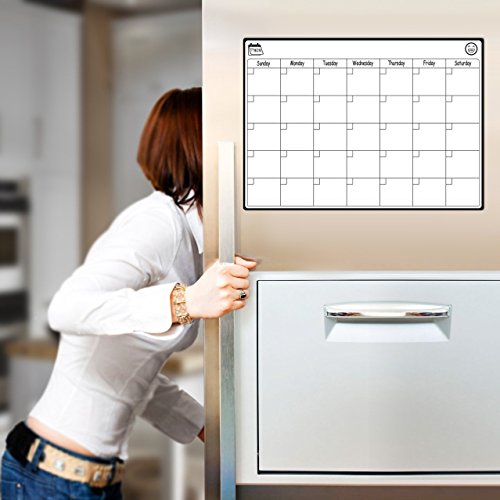 TTMOW Pizarra Blanca Magnética Calendario Tablero Magnético de Nevera con 4 Colores Pluma para Pizarra, Pizarra de Planificación Ideal para Planificar Estudios, Exámenes, Tareas (Mes)