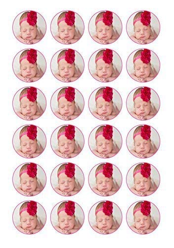 TU PROPIA FOTO + Mensaje Personalizado Torta Topper Pasta Azúcar Glaseado 24 x 3.8cm Redondo PRECORTADA por Topped Off