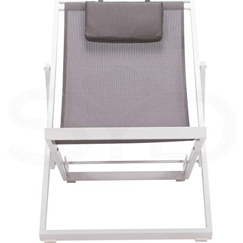 Tumbona Plegable de Aluminio Blanco 1ª Calidad y Textilene Batyline Arce