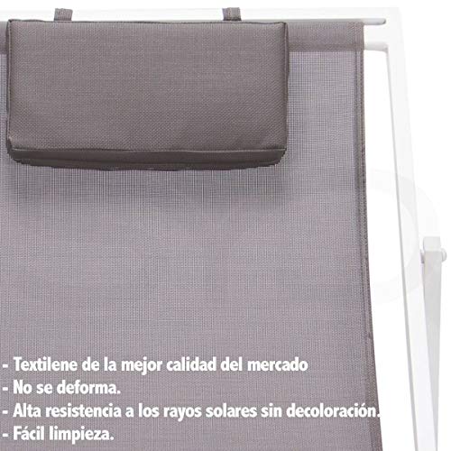 Tumbona Plegable de Aluminio Blanco 1ª Calidad y Textilene Batyline Arce