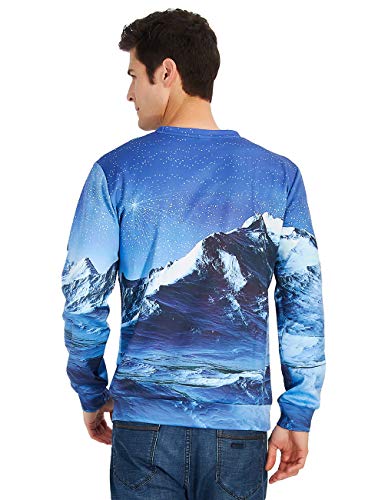 TUONROAD Christmas Sweatshirt Unisex Ugly Dinosaurio 3D Impreso Sudadera di Navidad Divertida Crew Neck Manga Larga Jersey Suéter para Hombres Mujeres - XL