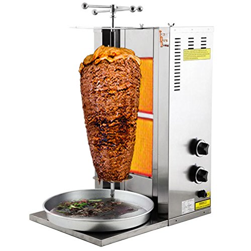 TurcoBazaar 2 quemadores – Giro manual – gas natural – 55 libras Kebab Máquina Doner Kebab Grill Máquina asador asador GYRO Griller