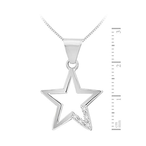 Tuscany Silver Cadena con Colgante de Plata de Ley (925/1000) con Circonita, 46 cm