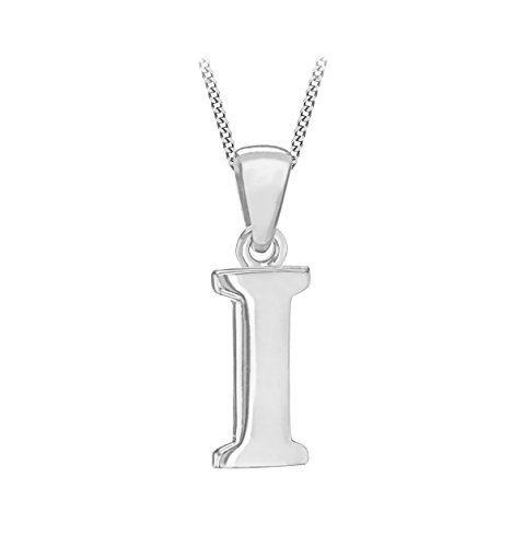 Tuscany Silver Collar con colgante de mujer con plata de ley (925/1000), letra I, 46 cm