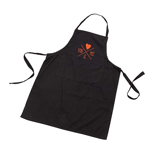 Tuuli Kitchen Delantal Cocina con Bolsillo Hombre Mujer Negro Blanco 100% Algodón Ajustable