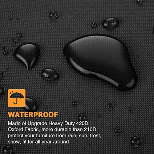 Tvird Funda para Muebles Impermeable,Funda Mesa Jardin,Cubierta para Exterior Funda Protectora Muebles Mesas Sillas Sofás Exterior 420D Oxford Impermeables Anti-Viento/UV(170 x 94 x 70CM)-Negro