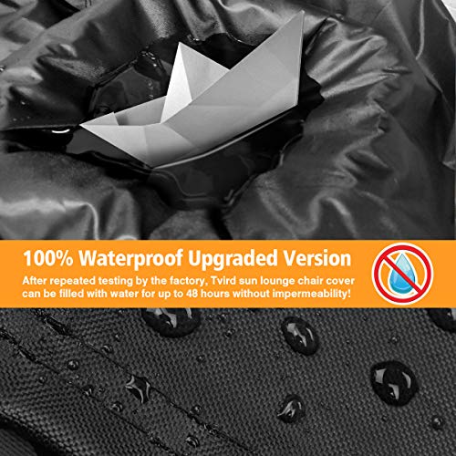 Tvird Funda Tumbona Jardin Impermeable, Cubierta para Tumbona Impermeable, Resistente al Viento, Anti-UV, Resistente Tejido Oxford 420D para Patio Exterior (200x75x40 / 70cm)
