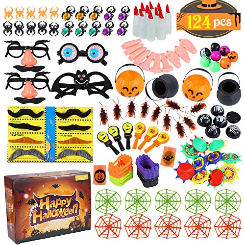 Twister.CK 124pcs Favores de Fiesta de Halloween Juego de Surtido de Juguetes para niños, Premios de Carnaval, Llenadores de Bolsas, Premios