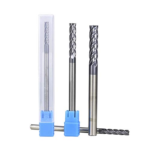 Txrh Accesorios para Trabajar la Madera Extremo del Carburo Molino De Cuchillas bit 4/5/6 / 8mm Fin Cortador De Fresado CNC Herramientas del Grabado 4 Ranura Flauta Cortador Router bit