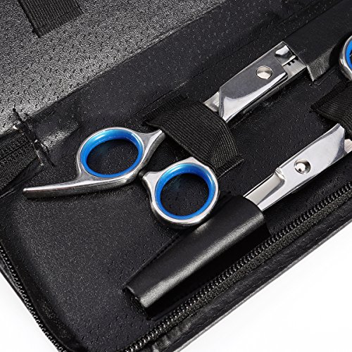 UEETEK 2pcs Hoja de acero inoxidable afilada y fuerte Perro Gato Grooming Tijeras Pet Grooming Kit