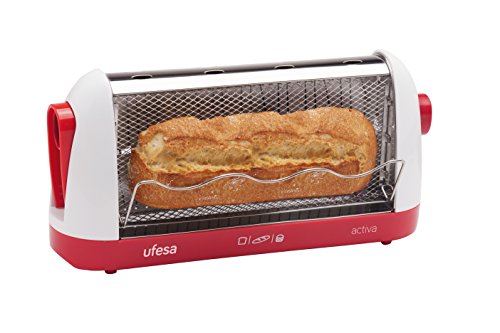 Ufesa TT7963 Activa - Tostador, 700W, 2 ranuras, Rejilla protectora de máxima seguridad, Pinzas