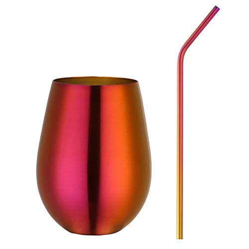 UKKD Tazas Regalo Paja 304 Acero Inoxidable 500 Ml En Viaje De Células De Vino Cerveza Vaso De Vidrio De Cóctel De Café Fuera De Metal Bufanda Copa,Vs,401-500Ml