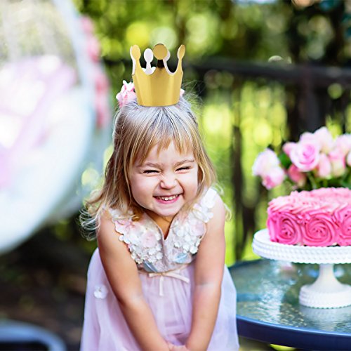 ULTNICE 10pcs cumpleaños de Papel de la Corona Princesa Partido Princesa Party Favors para niños (Plata de Oro)