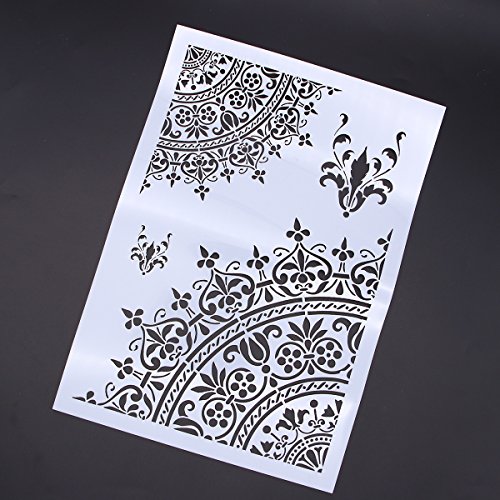 ultnice caracteres Plantillas Pintura Plantillas Flores Diseño para herramienta Scrapbooking (Color Blanco)