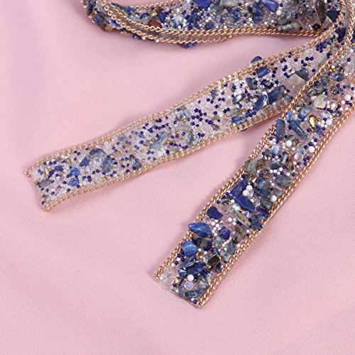 ULTNICE Crystal Rhinestone Dress Sash Belt DIY Hats Shoes Bag adornos 1m (azul)