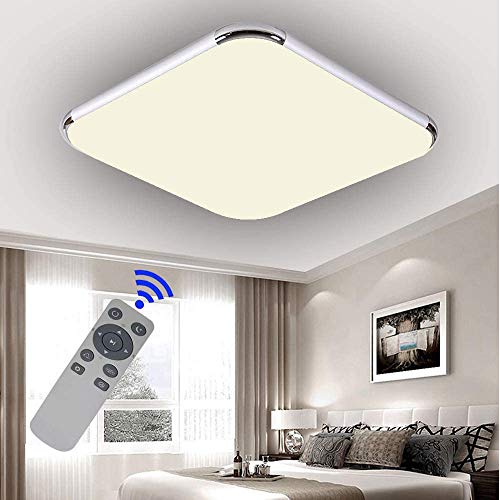 Ultraslim Regulable Led De Techo 36W Dormitorio Cuadrado Cocina Balcón Pasillo Sala de Estar Comedor [Clase de eficiencia energética A++]