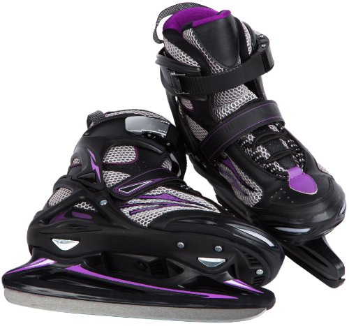 Ultrasport Pro-Skater Patines sobre Hielo, Unisex, Negro/Morado, 38-39