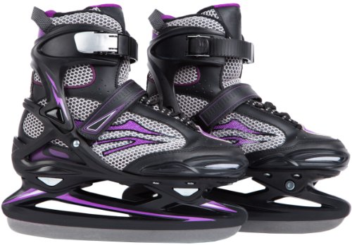 Ultrasport Pro-Skater Patines sobre Hielo, Unisex, Negro/Morado, 38-39