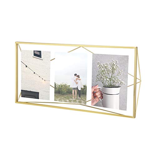 Umbra 313019-221 Photo Display Prisma Multi Portarretratos Horizontal, Marcos de Cuadros, Marcos de Fotos, el Apoyo de la Foto, Marco de la Foto, Tenedor de la Foto, latón Vidrio/Metal,