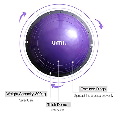 UMI. by Amazon -Balance Trainer Fitball Bola de Equilibrio para Entrenamiento 60cm con Inflador y Bomba para Fitness Gimnasio