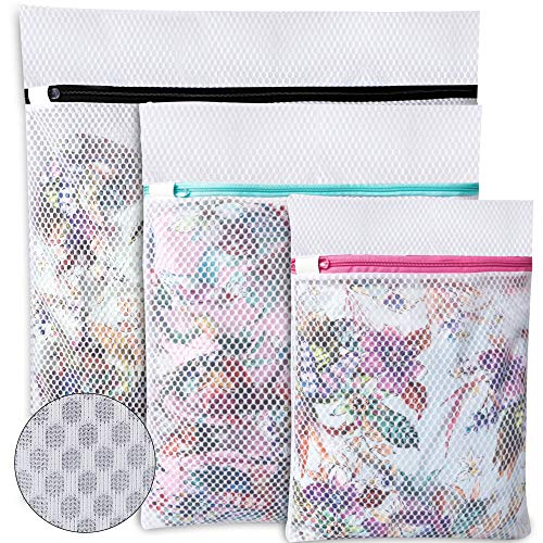 UMI. by Amazon - Bolsas para la Colada de Malla de Panal para almacenar o Lavar delicadas Blusas, Medias, Ropa Interior y Sujetadores, Bolsas de lavandería para organización de Viajes, 3 Piezas