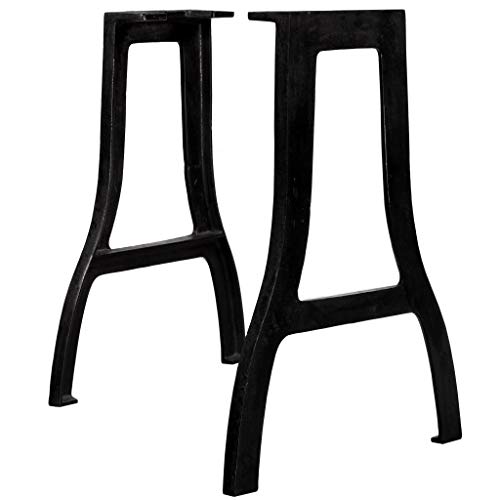 UnfadeMemory 2 Pack Patas para Mesa,Patas de Repuesto para Mesa de Comedor,Patas para Muebles,Estilo Antiguo y Industrial,Hierro Fundido,Negro (Forma A-60x72cm)