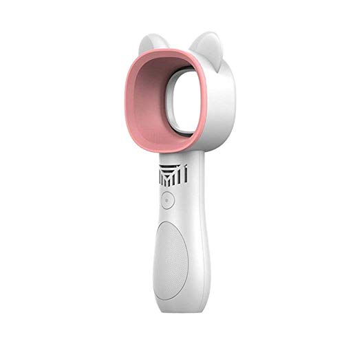 Único USB Lindo Gato Práctico Señora del Ventilador al Aire Libre Recargable Ventilador portátil Ventilador sin Cuchilla de Mano Mini refrigerador No Leaf, Rosa, ZHNGHENG