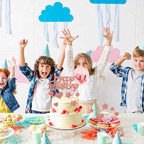 Unimall - Globo de confeti de 5 pulgadas para decorar tartas de cumpleaños, diseño de corazones y estrellas