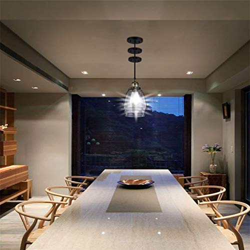 Unimall Lámpara de Techo Vintage Vidrio Colgante de Luz Industrial de Cristal tulipa para Salón Cocina Restaurante Cafetería (Bombilla No Incluída) [Clase de eficiencia energética A+++]